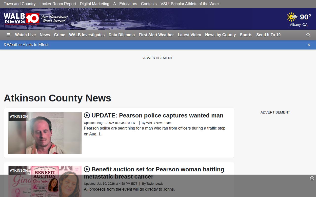 WALB Atkinson County crime news section