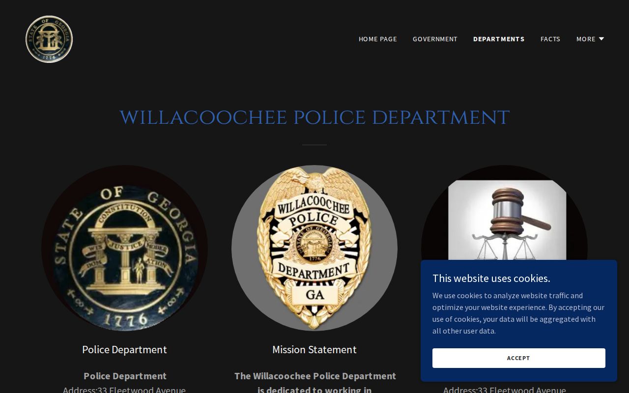 Willacoochee Police contact and report processing information